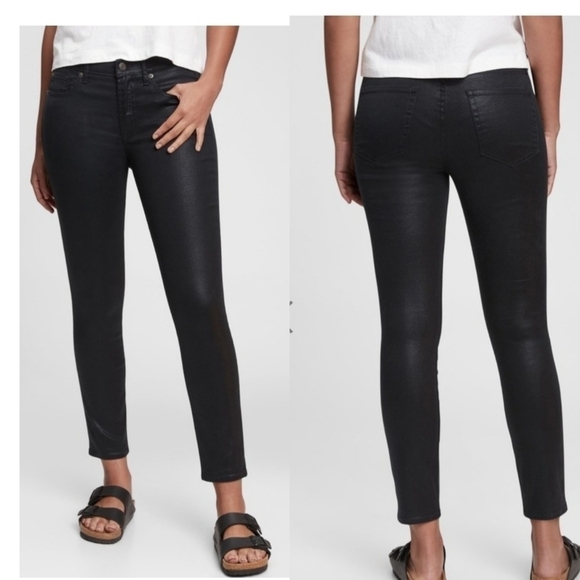 GAP Black Mid Rise True Skinny Black  Jeans Womens‎ Size 30 - Picture 2 of 4